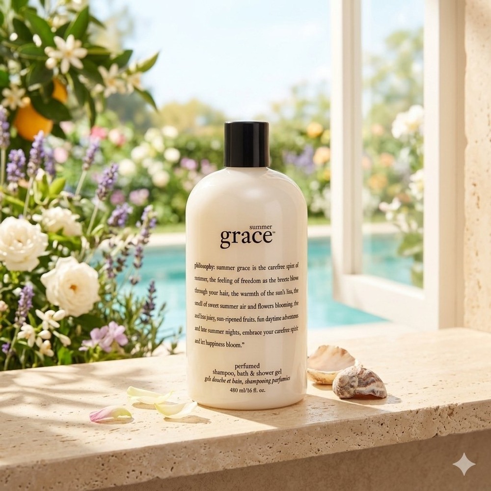 NEW Philosophy Summer Grace Shower Gel 16oz White New 3-in-1 Shampoo Bath
